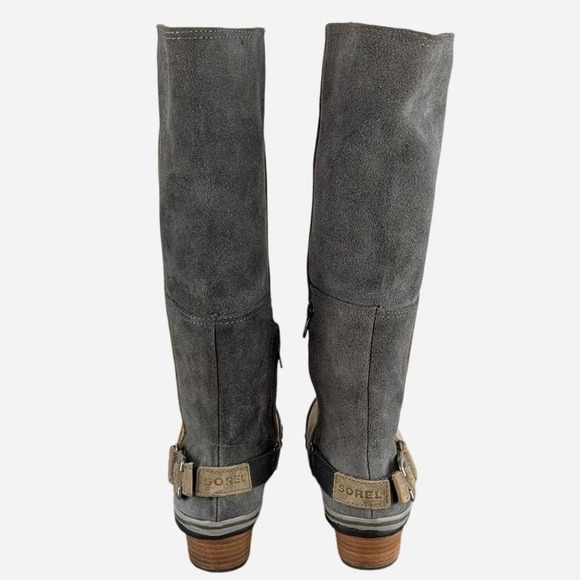 Sorel x Anthropologie Two-Tone Slim Tall Boot Suede Leather Side Zip Size 6 - Picture 5 of 8